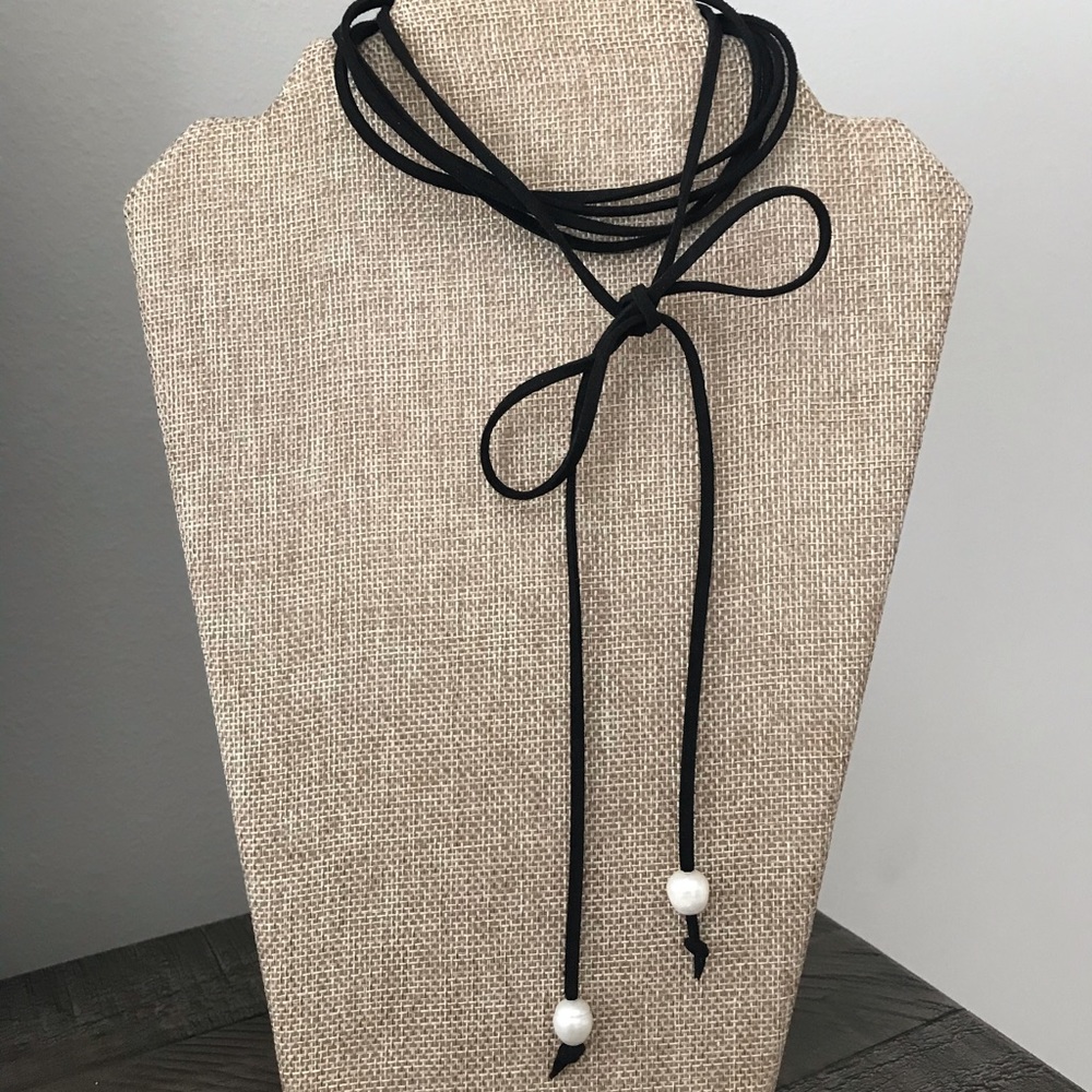 Black leather necklace